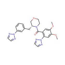 COc1cc(C(=O)N2CCOC[C@H]2Cc2cccc(-n3nccn3)c2)c(-n2nccn2)cc1OC ZINC000205636952