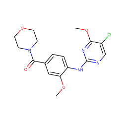 COc1cc(C(=O)N2CCOCC2)ccc1Nc1ncc(Cl)c(OC)n1 ZINC000095571614