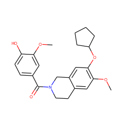 COc1cc(C(=O)N2CCc3cc(OC)c(OC4CCCC4)cc3C2)ccc1O ZINC000473248073