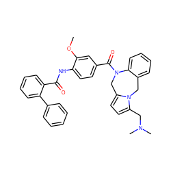 COc1cc(C(=O)N2Cc3ccc(CN(C)C)n3Cc3ccccc32)ccc1NC(=O)c1ccccc1-c1ccccc1 ZINC000001488363