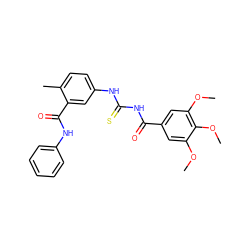 COc1cc(C(=O)NC(=S)Nc2ccc(C)c(C(=O)Nc3ccccc3)c2)cc(OC)c1OC ZINC000084654063