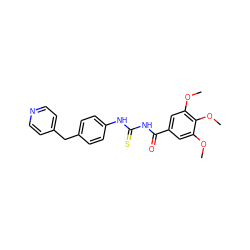 COc1cc(C(=O)NC(=S)Nc2ccc(Cc3ccncc3)cc2)cc(OC)c1OC ZINC000000881695