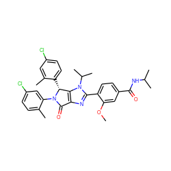 COc1cc(C(=O)NC(C)C)ccc1-c1nc2c(n1C(C)C)[C@@H](c1ccc(Cl)cc1C)N(c1cc(Cl)ccc1C)C2=O ZINC000169705737