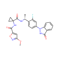 COc1cc(C(=O)NC2(C(=O)N[C@H](C)c3ccc(-n4[nH]c(=O)c5ccccc54)cc3F)CC2)on1 ZINC000072110854