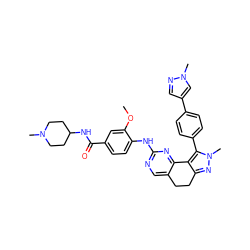 COc1cc(C(=O)NC2CCN(C)CC2)ccc1Nc1ncc2c(n1)-c1c(nn(C)c1-c1ccc(-c3cnn(C)c3)cc1)CC2 ZINC000224950330