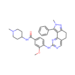 COc1cc(C(=O)NC2CCN(C)CC2)ccc1Nc1ncc2c(n1)-c1c(nn(C)c1-c1ccccc1)CC2 ZINC000169702251