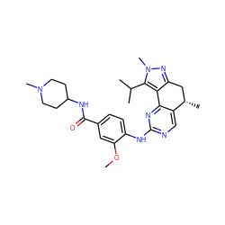 COc1cc(C(=O)NC2CCN(C)CC2)ccc1Nc1ncc2c(n1)-c1c(nn(C)c1C(C)C)C[C@@H]2C ZINC000169702479