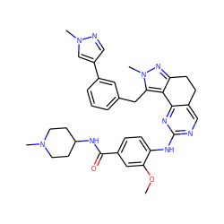 COc1cc(C(=O)NC2CCN(C)CC2)ccc1Nc1ncc2c(n1)-c1c(nn(C)c1Cc1cccc(-c3cnn(C)c3)c1)CC2 ZINC000224950556