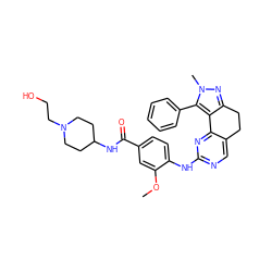 COc1cc(C(=O)NC2CCN(CCO)CC2)ccc1Nc1ncc2c(n1)-c1c(nn(C)c1-c1ccccc1)CC2 ZINC000143084187