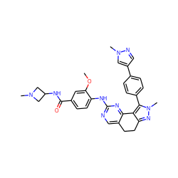 COc1cc(C(=O)NC2CN(C)C2)ccc1Nc1ncc2c(n1)-c1c(nn(C)c1-c1ccc(-c3cnn(C)c3)cc1)CC2 ZINC000224952658