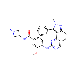 COc1cc(C(=O)NC2CN(C)C2)ccc1Nc1ncc2c(n1)-c1c(nn(C)c1-c1ccccc1)CC2 ZINC000169702439