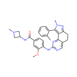 COc1cc(C(=O)NC2CN(C)C2)ccc1Nc1ncc2c(n1)-c1c(nn(C)c1-c1ccccc1C)CC2 ZINC000141191969