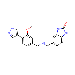 COc1cc(C(=O)NCC2=CC[C@@H]3NC(=O)NC3=C2)ccc1-c1cn[nH]c1 ZINC001772631317