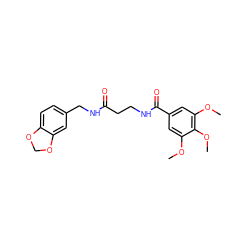 COc1cc(C(=O)NCCC(=O)NCc2ccc3c(c2)OCO3)cc(OC)c1OC ZINC000003041162