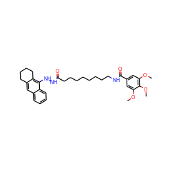 COc1cc(C(=O)NCCCCCCCCC(=O)NNc2c3c(cc4ccccc24)CCCC3)cc(OC)c1OC ZINC000035999560