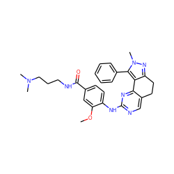 COc1cc(C(=O)NCCCN(C)C)ccc1Nc1ncc2c(n1)-c1c(nn(C)c1-c1ccccc1)CC2 ZINC000169702366