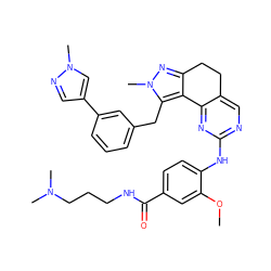 COc1cc(C(=O)NCCCN(C)C)ccc1Nc1ncc2c(n1)-c1c(nn(C)c1Cc1cccc(-c3cnn(C)c3)c1)CC2 ZINC000224946575