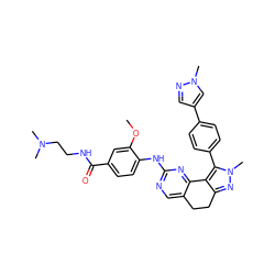 COc1cc(C(=O)NCCN(C)C)ccc1Nc1ncc2c(n1)-c1c(nn(C)c1-c1ccc(-c3cnn(C)c3)cc1)CC2 ZINC000224952245