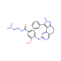 COc1cc(C(=O)NCCN(C)C)ccc1Nc1ncc2c(n1)-c1c(nn(C)c1-c1ccccc1)CC2 ZINC000143081691