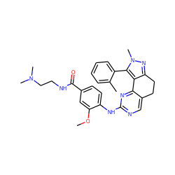 COc1cc(C(=O)NCCN(C)C)ccc1Nc1ncc2c(n1)-c1c(nn(C)c1-c1ccccc1C)CC2 ZINC000143094730