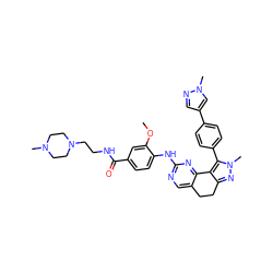 COc1cc(C(=O)NCCN2CCN(C)CC2)ccc1Nc1ncc2c(n1)-c1c(nn(C)c1-c1ccc(-c3cnn(C)c3)cc1)CC2 ZINC000224950613