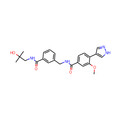 COc1cc(C(=O)NCc2cccc(C(=O)NCC(C)(C)O)c2)ccc1-c1cn[nH]c1 ZINC001772654360