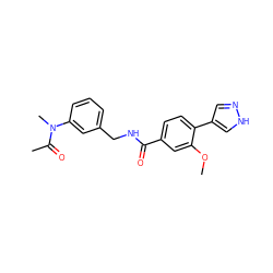 COc1cc(C(=O)NCc2cccc(N(C)C(C)=O)c2)ccc1-c1cn[nH]c1 ZINC001772573475