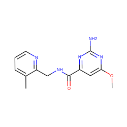 COc1cc(C(=O)NCc2ncccc2C)nc(N)n1 ZINC000045393396