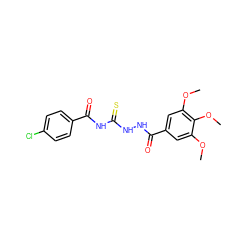 COc1cc(C(=O)NNC(=S)NC(=O)c2ccc(Cl)cc2)cc(OC)c1OC ZINC000002135549