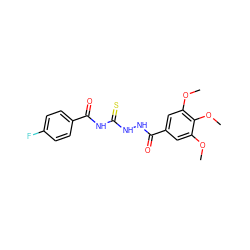 COc1cc(C(=O)NNC(=S)NC(=O)c2ccc(F)cc2)cc(OC)c1OC ZINC000002249748