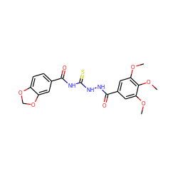 COc1cc(C(=O)NNC(=S)NC(=O)c2ccc3c(c2)OCO3)cc(OC)c1OC ZINC000009137816