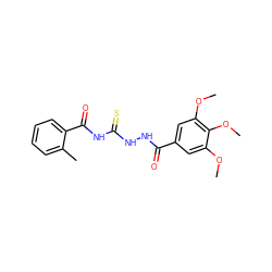 COc1cc(C(=O)NNC(=S)NC(=O)c2ccccc2C)cc(OC)c1OC ZINC000002135491