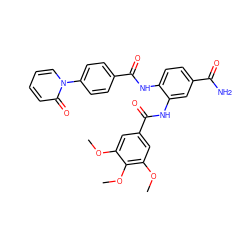 COc1cc(C(=O)Nc2cc(C(N)=O)ccc2NC(=O)c2ccc(-n3ccccc3=O)cc2)cc(OC)c1OC ZINC000473116706