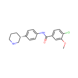 COc1cc(C(=O)Nc2ccc([C@H]3CCCNC3)cc2)ccc1Cl ZINC000117714810