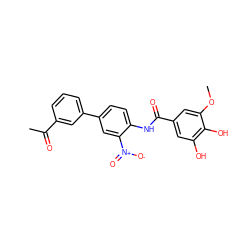 COc1cc(C(=O)Nc2ccc(-c3cccc(C(C)=O)c3)cc2[N+](=O)[O-])cc(O)c1O ZINC000073200353