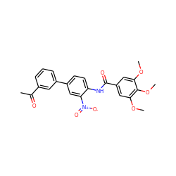 COc1cc(C(=O)Nc2ccc(-c3cccc(C(C)=O)c3)cc2[N+](=O)[O-])cc(OC)c1OC ZINC000082157355