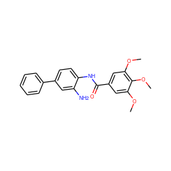 COc1cc(C(=O)Nc2ccc(-c3ccccc3)cc2N)cc(OC)c1OC ZINC000073198904