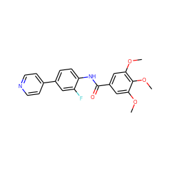 COc1cc(C(=O)Nc2ccc(-c3ccncc3)cc2F)cc(OC)c1OC ZINC000299835540