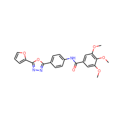 COc1cc(C(=O)Nc2ccc(-c3nnc(-c4ccco4)o3)cc2)cc(OC)c1OC ZINC000000857590