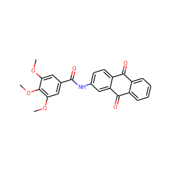 COc1cc(C(=O)Nc2ccc3c(c2)C(=O)c2ccccc2C3=O)cc(OC)c1OC ZINC000005092362