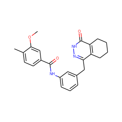 COc1cc(C(=O)Nc2cccc(Cc3n[nH]c(=O)c4c3CCCC4)c2)ccc1C ZINC000167855302