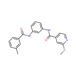 COc1cc(C(=O)Nc2cccc(NC(=O)c3cccc(C)c3)c2)ccn1 ZINC000299830939