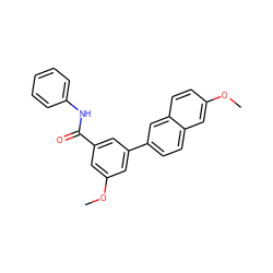 COc1cc(C(=O)Nc2ccccc2)cc(-c2ccc3cc(OC)ccc3c2)c1 ZINC000096174253