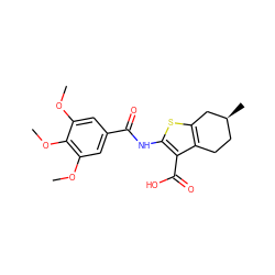 COc1cc(C(=O)Nc2sc3c(c2C(=O)O)CC[C@H](C)C3)cc(OC)c1OC ZINC000000707051