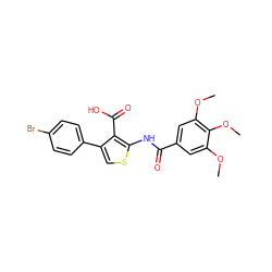 COc1cc(C(=O)Nc2scc(-c3ccc(Br)cc3)c2C(=O)O)cc(OC)c1OC ZINC000001165495