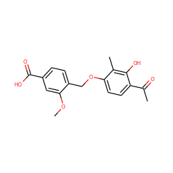COc1cc(C(=O)O)ccc1COc1ccc(C(C)=O)c(O)c1C ZINC000027889664