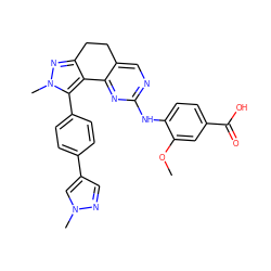 COc1cc(C(=O)O)ccc1Nc1ncc2c(n1)-c1c(nn(C)c1-c1ccc(-c3cnn(C)c3)cc1)CC2 ZINC000224942612