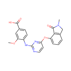 COc1cc(C(=O)O)ccc1Nc1nccc(Oc2cccc3c2C(=O)N(C)C3)n1 ZINC000146006987