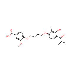 COc1cc(C(=O)O)ccc1OCCCCOc1ccc(C(=O)C(C)C)c(O)c1C ZINC000169351440