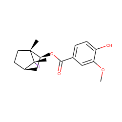 COc1cc(C(=O)O[C@H]2C[C@H]3CC[C@@]2(C)[C@]3(C)I)ccc1O ZINC000101464818